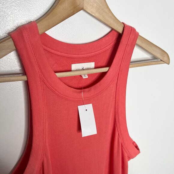 Lou & Grey Womens Signature Soft Midi Maxi Dress Small Coral Side Slits Comfort - Picture 4 of 11